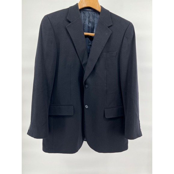 Club Room‎ Men's Black Wool Silk Cashmere Blend Blazer Jacket - Picture 2 of 12